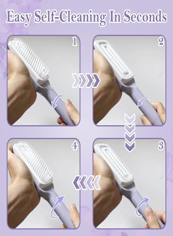 فرشاة شعر ذاتية التنظيف من جيديبان مزودة بمشط على شكل ذيل فأر، فرشاة شعر قابلة للسحب للنساء لإزالة الشعر بسهولة - Image 2